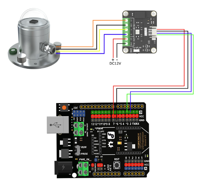 Mechanical Drawing - DFRobot SEN0640 RS485 Photoelectric Solar Radiation Sensor